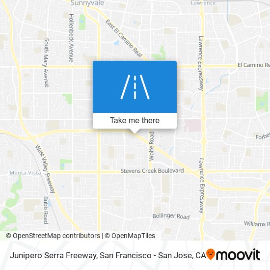 Junipero Serra Freeway map