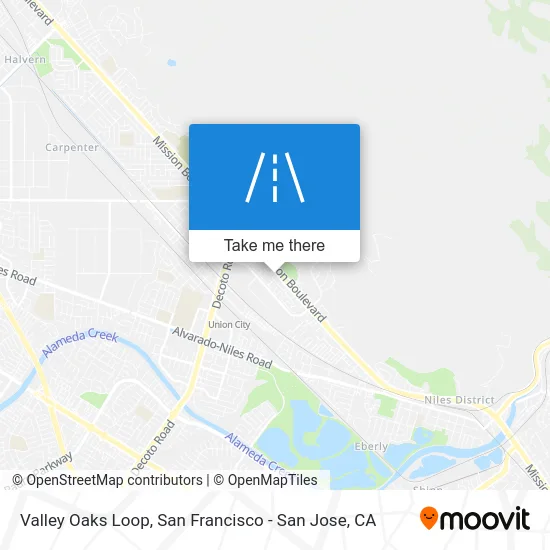 Valley Oaks Loop map