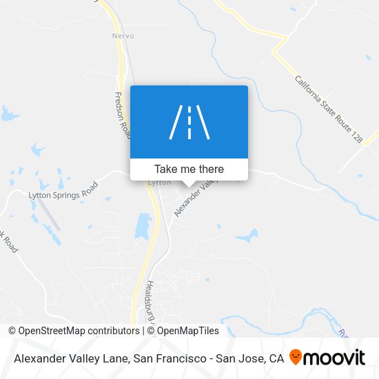 Alexander Valley Lane map