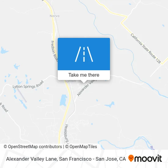 Alexander Valley Lane map
