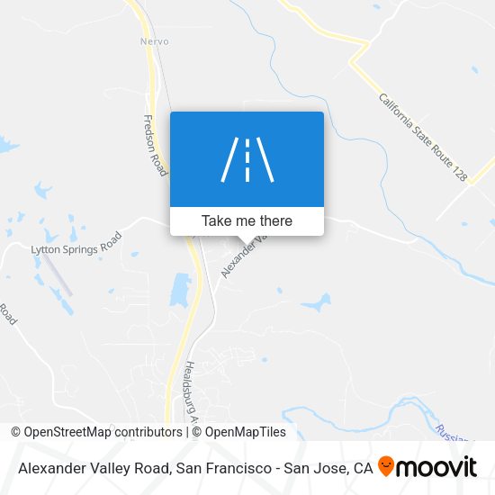 Alexander Valley Road map