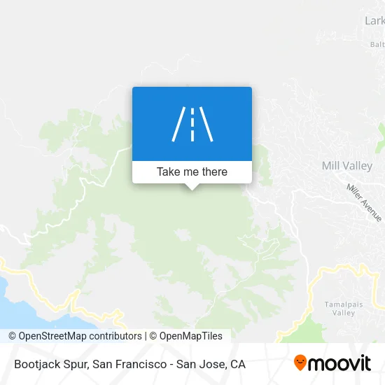 Bootjack Spur map