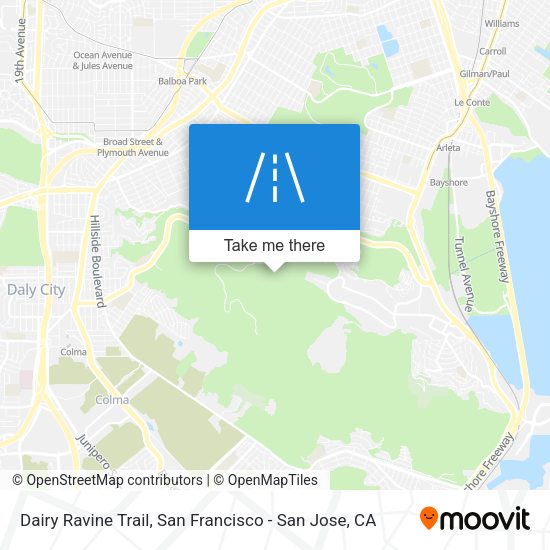 Mapa de Dairy Ravine Trail