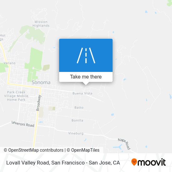 Lovall Valley Road map