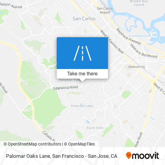 Palomar Oaks Lane map