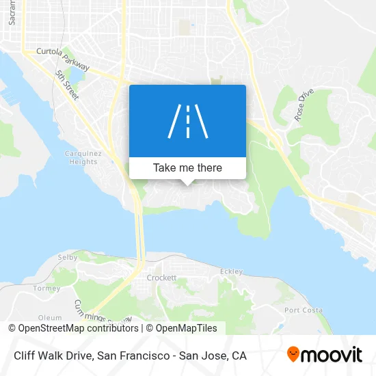 Cliff Walk Drive map