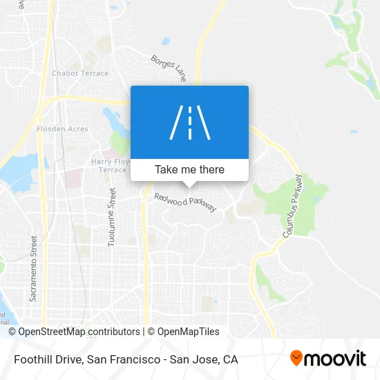 Foothill Drive map