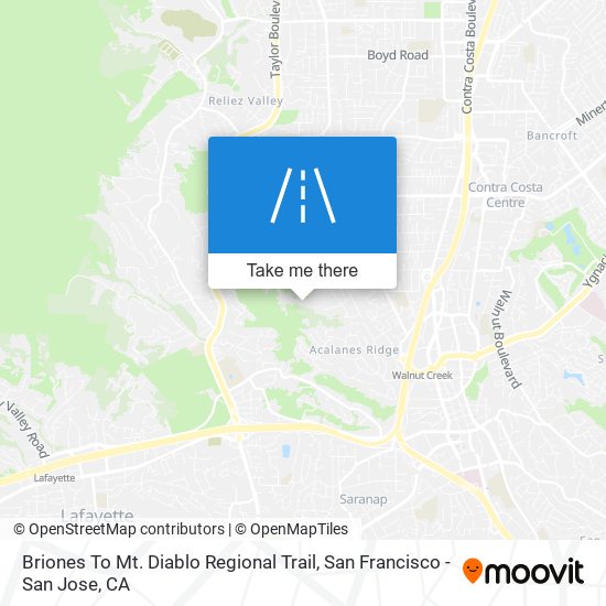 Mapa de Briones To Mt. Diablo Regional Trail