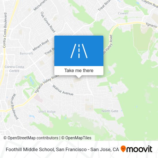 Mapa de Foothill Middle School