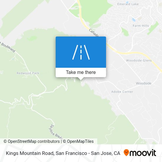 Kings Mountain Road map