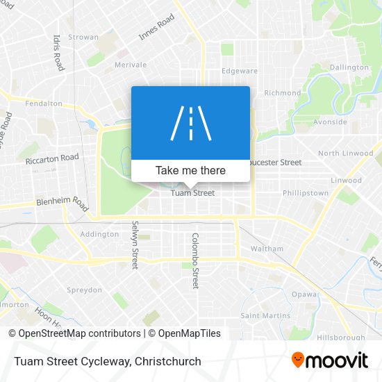 Tuam Street Cycleway map