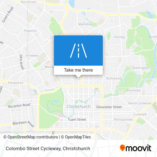 Colombo Street Cycleway map