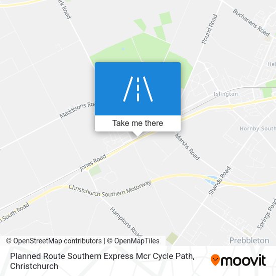 Planned Route Southern Express Mcr Cycle Path map