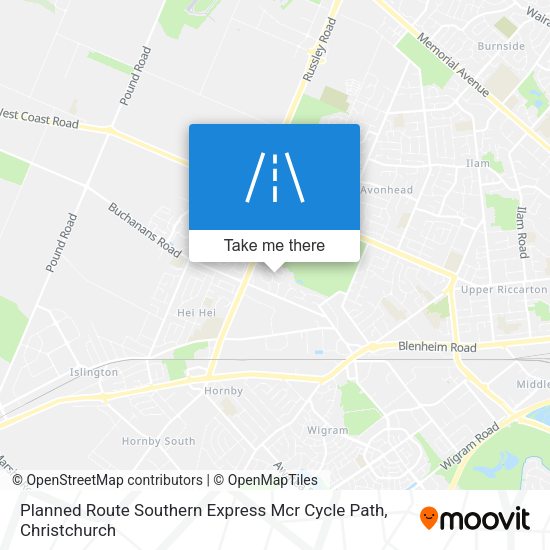 Planned Route Southern Express Mcr Cycle Path map