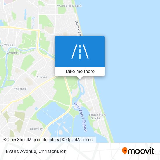 Evans Avenue map
