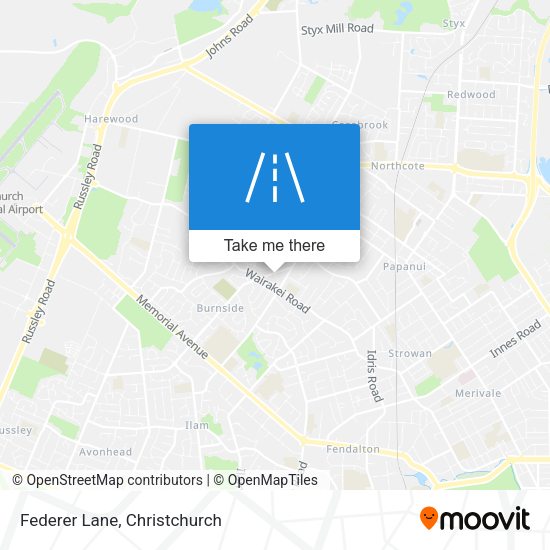 Federer Lane map