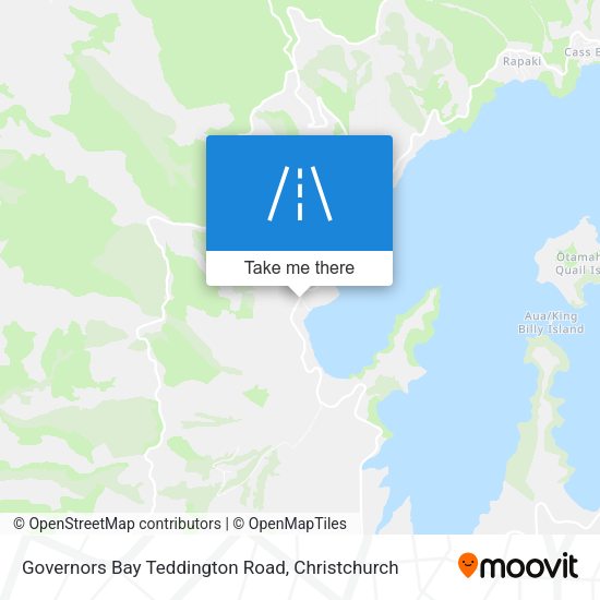 Governors Bay Teddington Road map