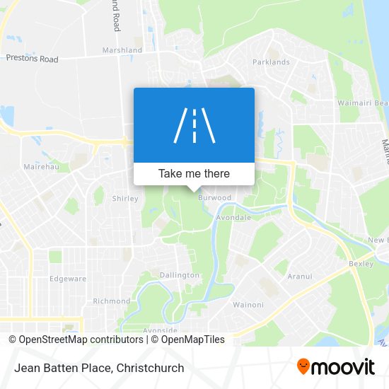 Jean Batten Place map