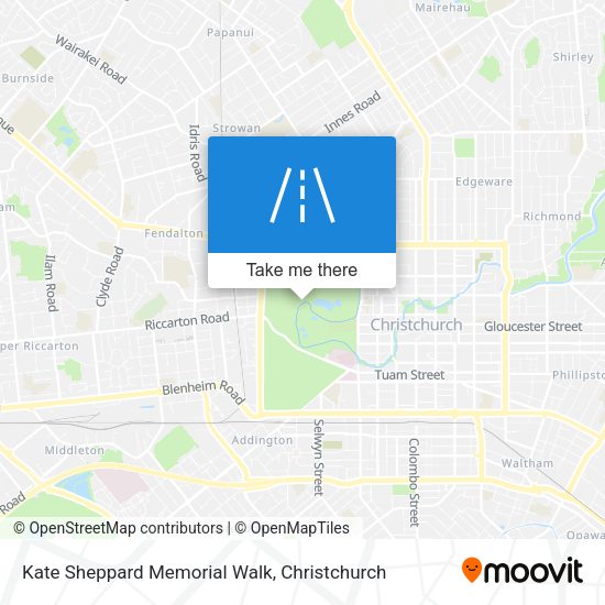 Kate Sheppard Memorial Walk map