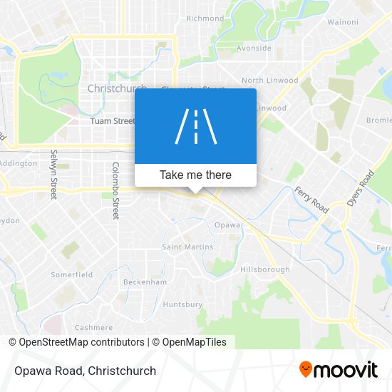 Opawa Road map