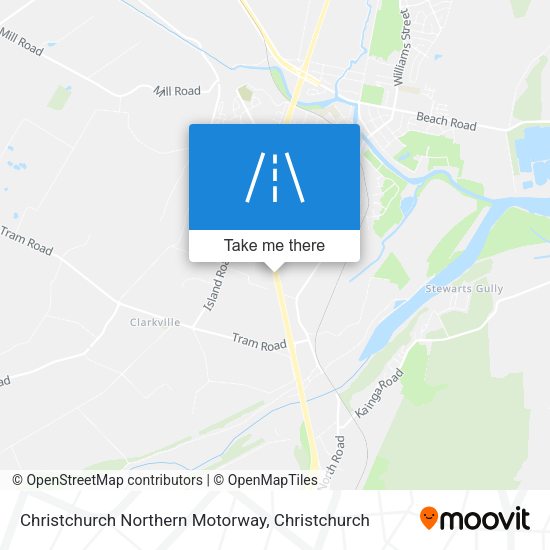Christchurch Northern Motorway map