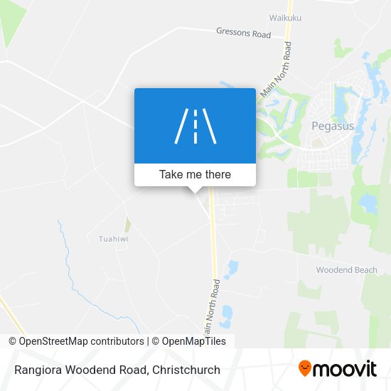 Rangiora Woodend Road map