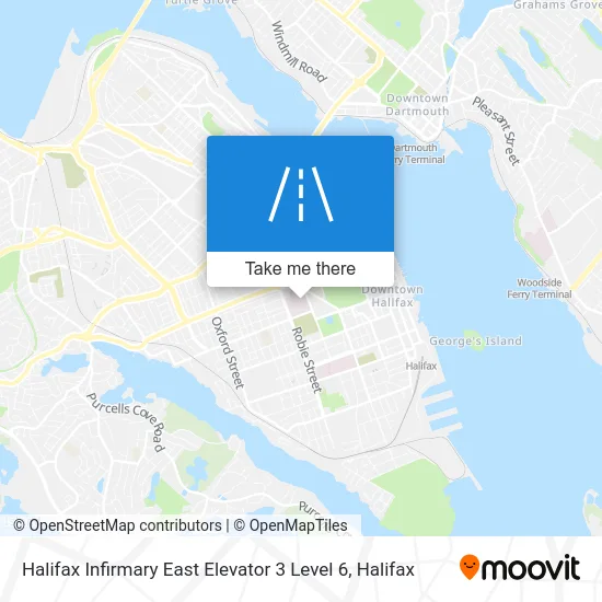 Halifax Infirmary East Elevator 3 Level 6 map