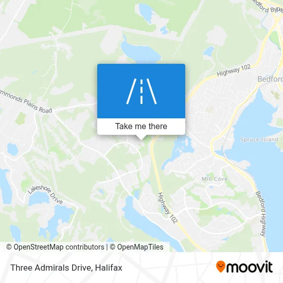 Three Admirals Drive map