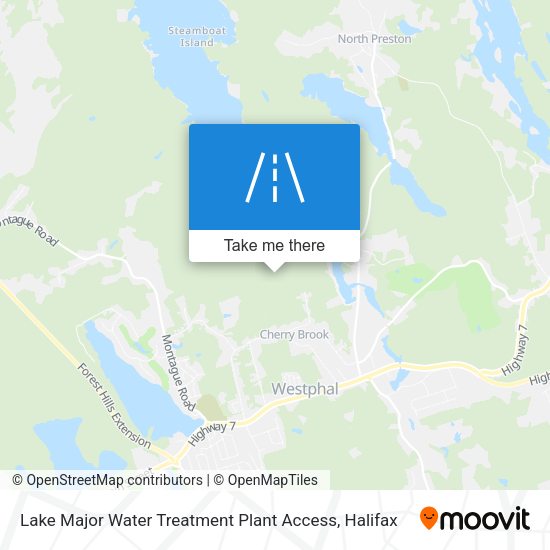 Lake Major Water Treatment Plant Access map