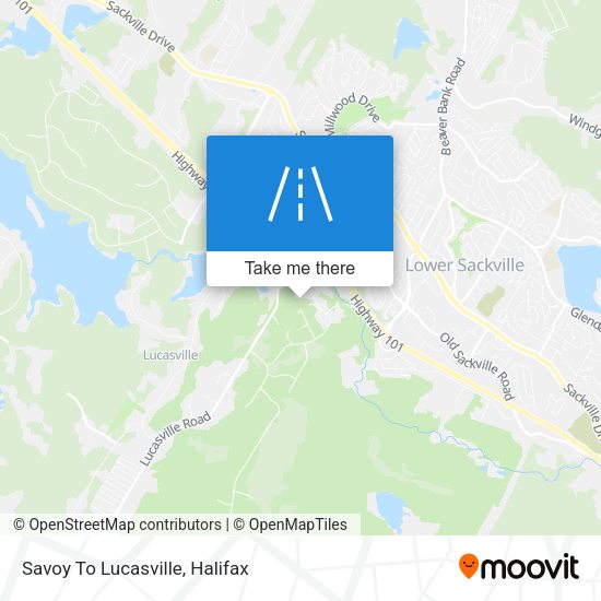 Savoy To Lucasville map