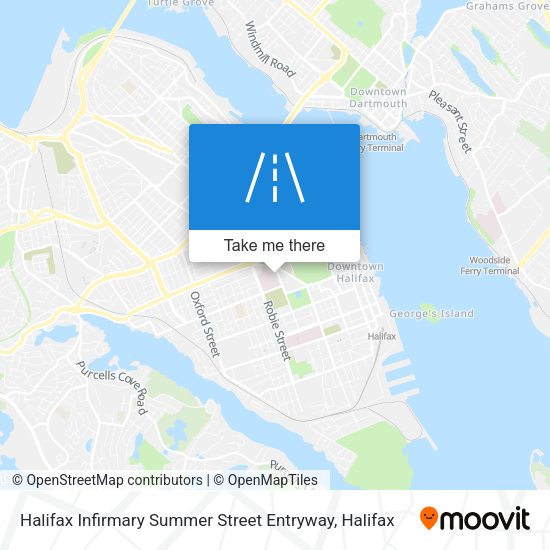 Halifax Infirmary Summer Street Entryway map