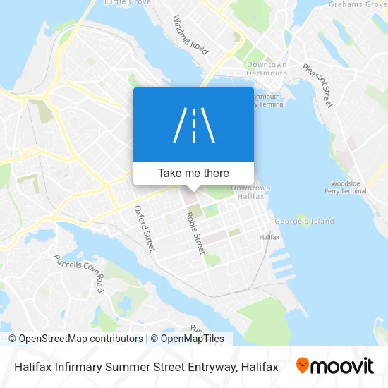 Halifax Infirmary Summer Street Entryway map