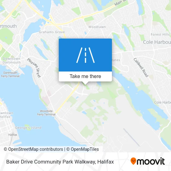 Baker Drive Community Park Walkway map