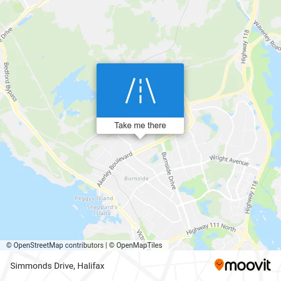 Simmonds Drive map