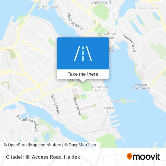 Citadel Hill Access Road map