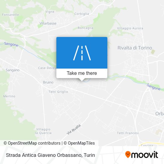 Strada Antica Giaveno Orbassano map