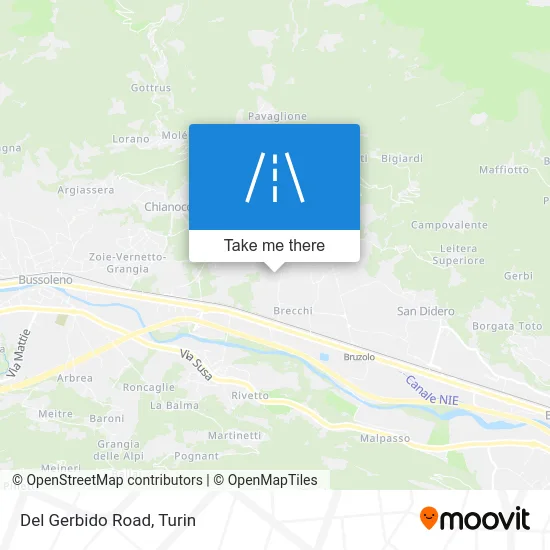 Del Gerbido Road map