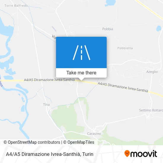 A4 / A5 Diramazione Ivrea-Santhià map