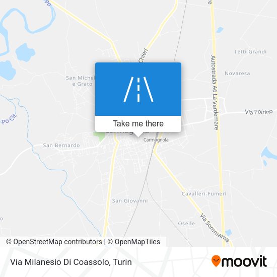 Via Milanesio Di Coassolo map
