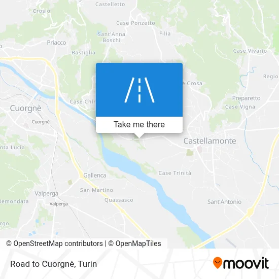 Road to Cuorgnè map