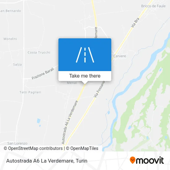 Autostrada A6 La Verdemare map