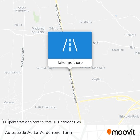Autostrada A6 La Verdemare map