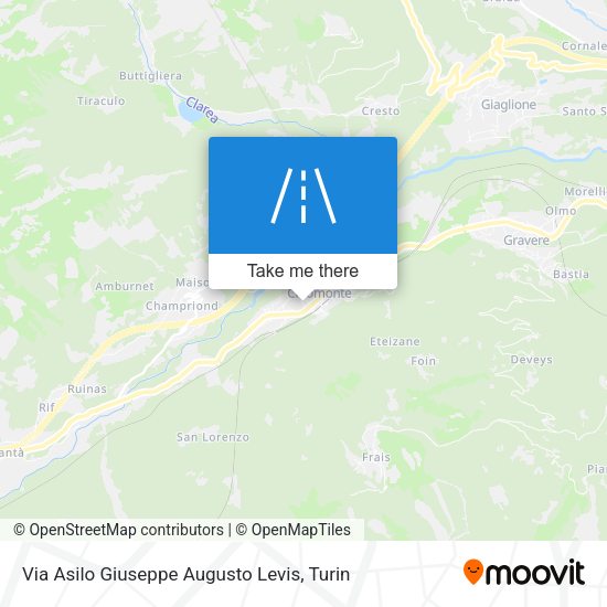 Via Asilo Giuseppe Augusto Levis map