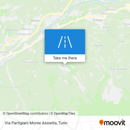 Via Partigiani Monte Assietta map