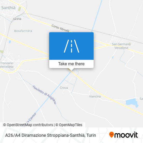 A26 / A4 Diramazione Stroppiana-Santhià map