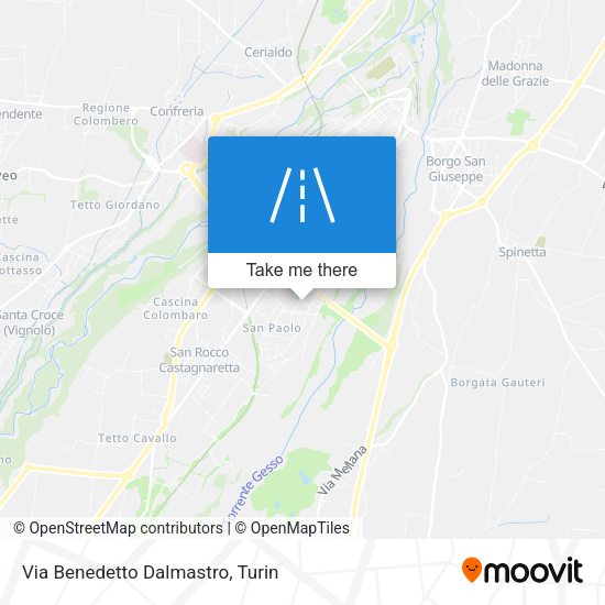 Via Benedetto Dalmastro map