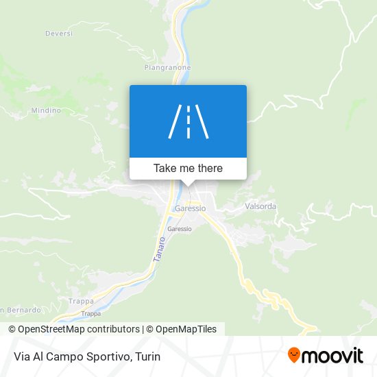 Via Al Campo Sportivo map