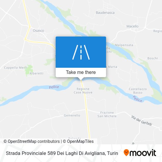 Strada Provinciale 589 Dei Laghi Di Avigliana map