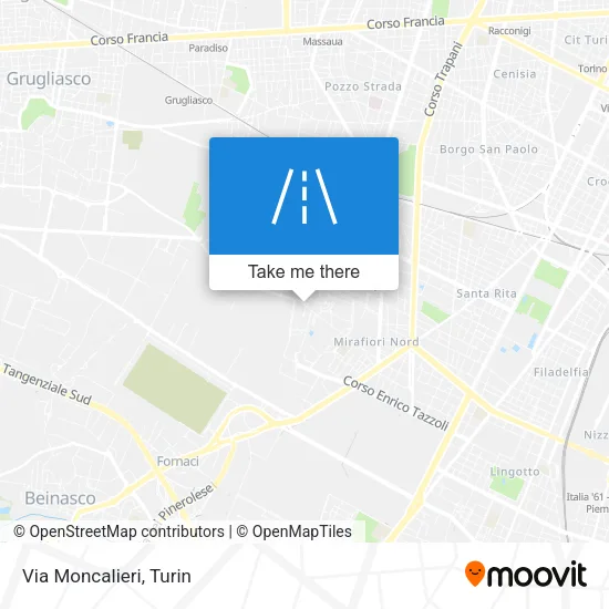 Via Moncalieri map