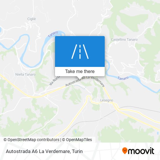 Autostrada A6 La Verdemare map